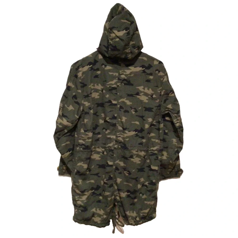 BP Camo Full Zip Long Sleeve Jacket XXS Drawstring Waist Pockets